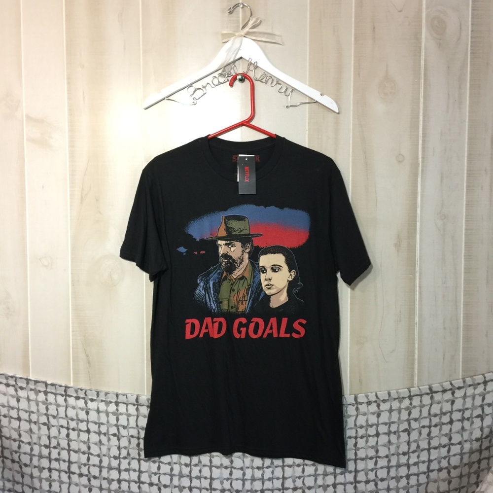 STRANGER THINGS ELEVEN & HOPPER DAD GOALS TEE - Picture 5 of 6